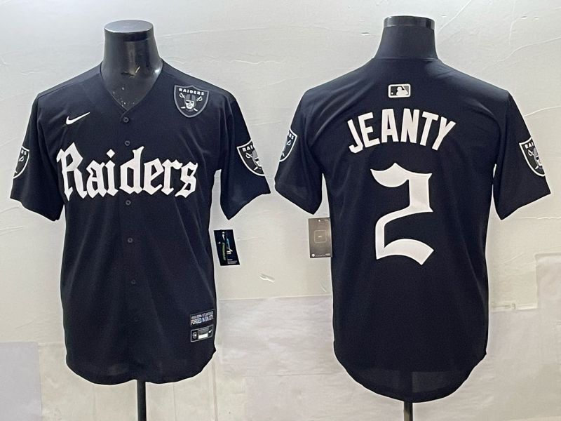 Men 2025 Oakland Raiders #2 Jeanty Black 6th generation Joint Name Nike Limited NFL Jersey style 010